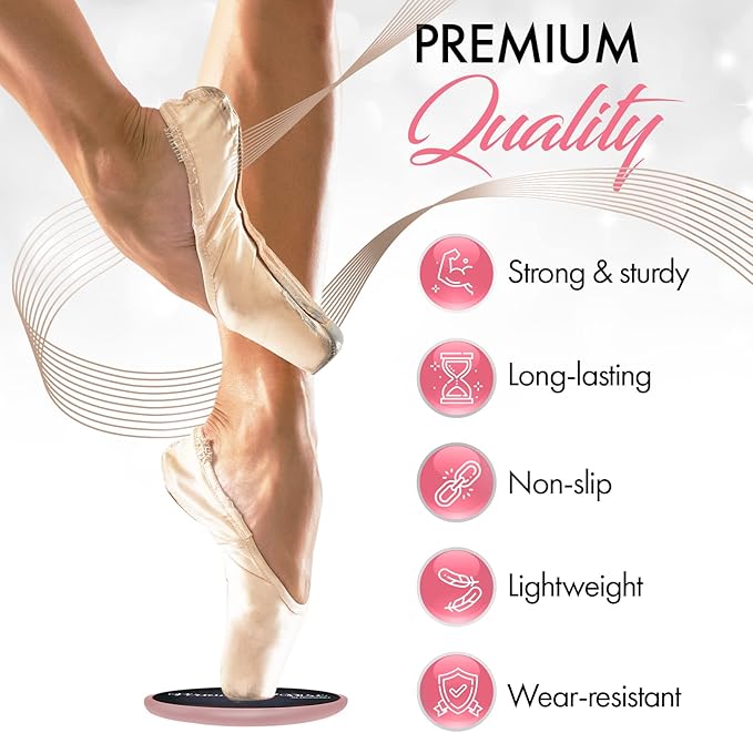 Ballet Pirouette Disc for Dancers - Portable Turn Disc for Dancing on Releve, Gymnastics and Ice Skaters - for Better Pirouette Technique, Releve, Turns and Dance Spinning-FlexoryFit