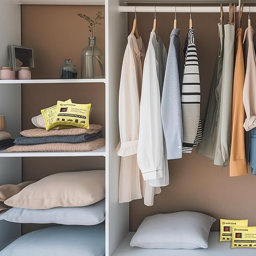 Rechargeable Gun Safe Dehumidifier, 6 Packs 8U Indicating Desiccant Packs with Transparent Window for Storage Reusable Silica Gel Packets Moisture Absorbers Safe Dehumidifier