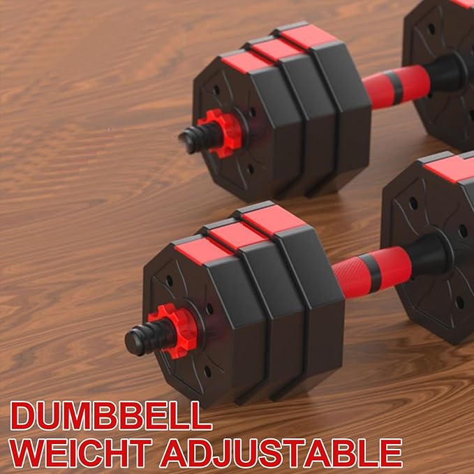 Adjustable Dumbbell Set, 5-44 lbs Free Weight Set with Connector for Barbell, Dumbbells, Push-Up Options, Fitness Exercises for Home Gym Suitable Men/Women-FlexoryFit