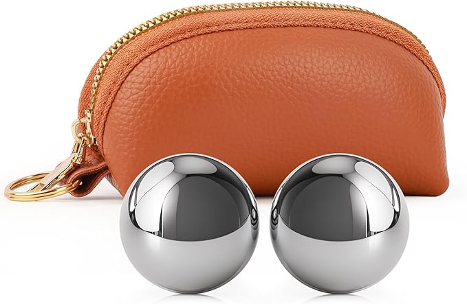 1.5-inch Baoding Balls with Chime: Stainless Steel Baoding Balls, Hand Massage, Meditation Balls — Suitable for Home/Office Exercise, Stress Relief, Anxiety Reduction, and as Holiday Gifts-FlexoryFit