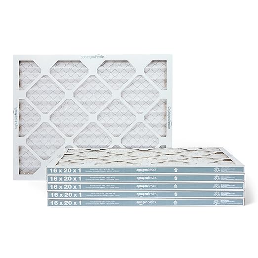 Amazon Basics Merv 5 AC Furnace Air Filter 16x20x1 inches, Pack of 6 (Actual size: 15.75" x 19.75" x 0.75")