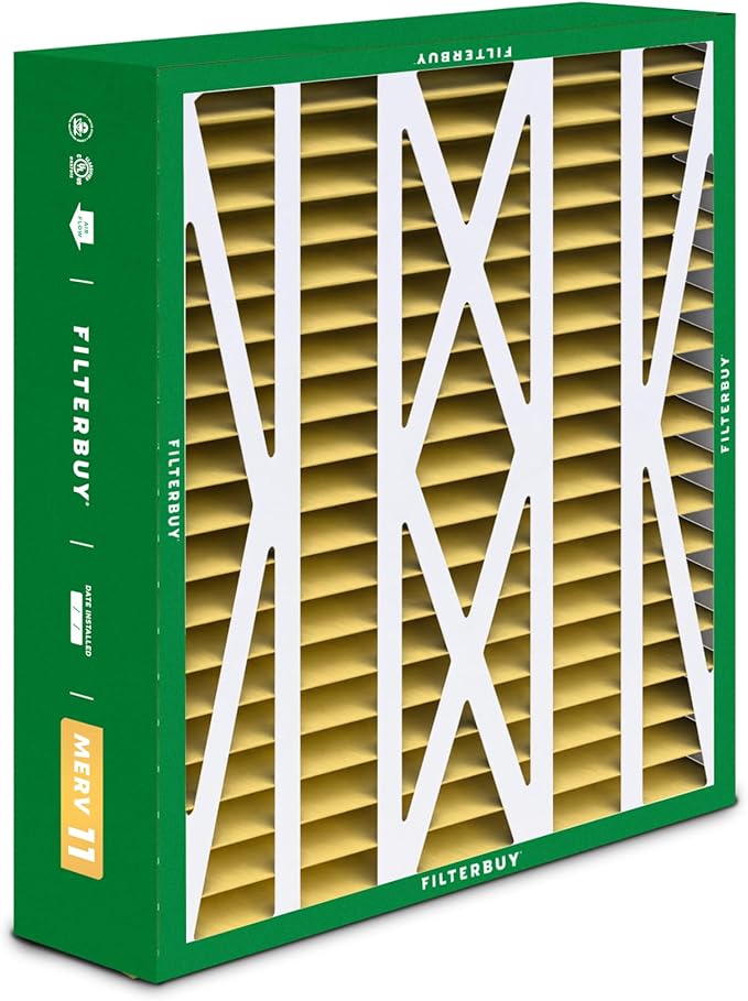 Filterbuy 17.5x21x5 Air Filter MERV 11 (MPR 1200) Allergen Defense Replacement (3-Pack), Pleated HVAC AC Furnace Filters for Rheem, Ruud, and Protech (Actual Size: 17.13 x 20.63 x 4.38)