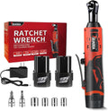 3/8" Cordless Electric Ratchet Wrench Set, 12V Power Ratchet Tool Kit by TQUAGGA