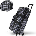 4 Ball Bowling Bags with Wheels,3 Ball Bowling Bag + 1 Ball Tote,Separate Shoe Compartment for Shoes (Up To US Men Size 16)