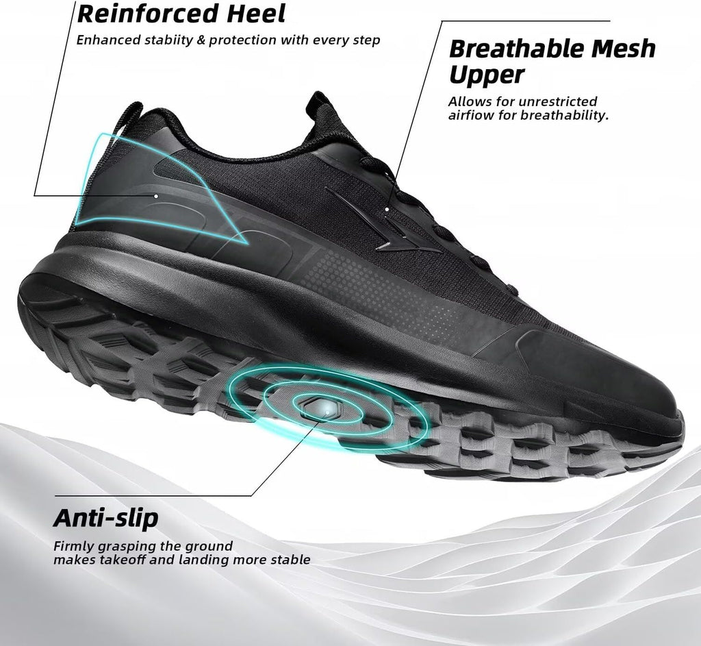 Mens Trail Running Shoes Fashion Walking Hiking Non Slip Sneakers Tennis Cross Training Outdoor Casual Workout Trainers