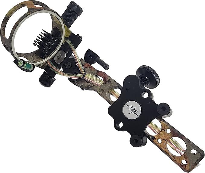 SAS Essence 019" Bow Sight with Micro Adjust Detachable Bracket with LED Sight Light for Archery Compound Bows Hunting Shooting