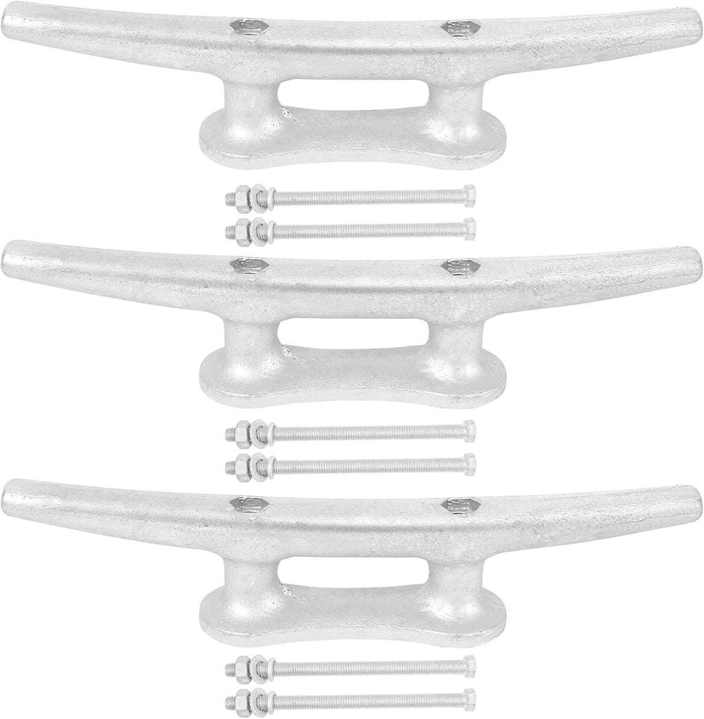6/8/10/12/14 inch Dock Cleats With Bolts,Hot Dipped Galvanized Cast Iron Boat Cleats,Rope Cleat Boat Dock Cleats for Boat Docks,Decks,Piers for Tying up Boats,Marine Decor(1,2,4,5,6,8,10,12 Pack)