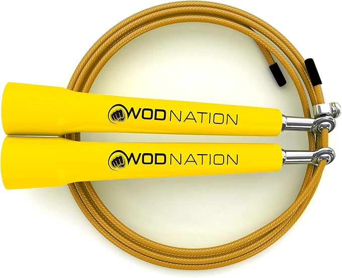 WOD Nation Adjustable Speed Jump Rope For Men, Women & Children - Blazing Fast Fitness Skipping Rope Perfect for Boxing, MMA, Endurance-FlexoryFit