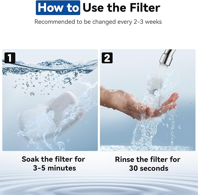 24 Packs for Petlibro Cat Water Fountain Filters Replacement, Compatible with PETLIBRO®Dockstream Cat Water Fountain PLWF005 PLWF115 PLWF105 (12 Replacement Water Filters + 12Pre-Filter Sponges)