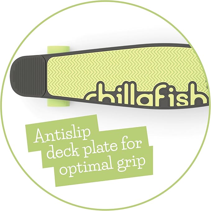 Chillafish Skatieskootie Customizable Training Skateboard and Lean-to-Steer Scooter with Detachable Stability Handlebar, Ages 3+-FlexoryFit