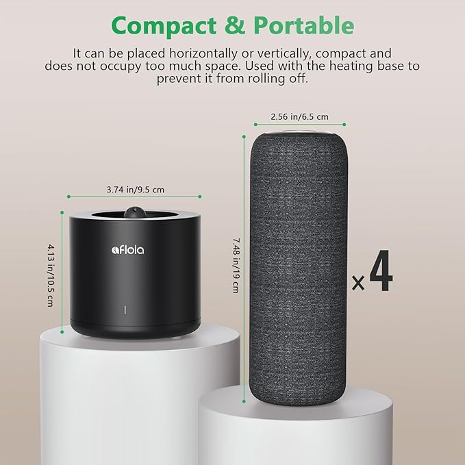 Afloia Rechargeable Cordless Gun Safe Dehumidifier with Heating Base, Mini Quiet Portable Dehumidifier for Spaces Like Room, Bathroom, Closet, Car, RV, Boat, TOPZ 4+1