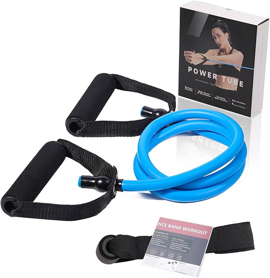 Resistance Bands with Handles for Working Out Women and Men, Exercise Bands with Door Anchor, Stretch Bands for Home Workouts, Simple Guide Included-FlexoryFit