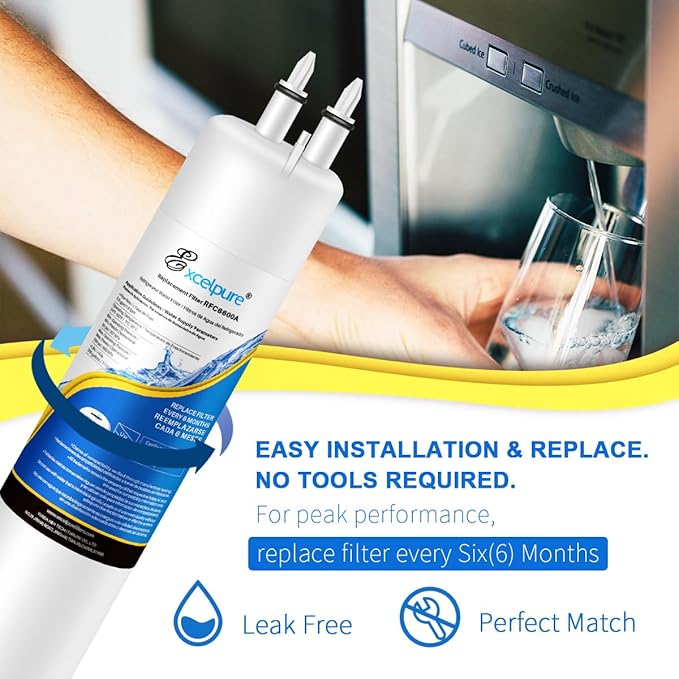RFC6600A Refrigerator Water Filter Replacement for EDR3RXD1, Everydrop® Filter 3, 4396841, 4396710, Kenmore 46-9083,46-9030, 9030, 9083, KAD3RXD1, WHR3RXD1, 2PACK