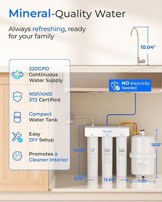 Waterdrop T3-T, 220 GPD Faster Flow, Remineralization 7-Stage Reverse Osmosis - Image 2
