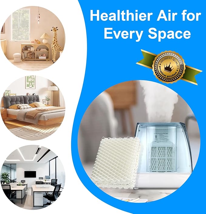 WF813 Humidifier Filter Replacement for Equate EQWF813/EQ-2119-UL, Relion RCM-832/RCM-832N, Procare PCWF813/PCCM-832N Cool Mist Humidifier Wick Filters 4 Pack