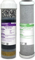 RF-2050 2-Filter Set, 2.5" × 10" Universal Fit - Alkaline Multi-Stage + Carbon Block - KDF-55 Activated Carbon - Mineral pH Balance - Reduces Chloramines, Chlorine, Heavy Metals, Taste & Odor