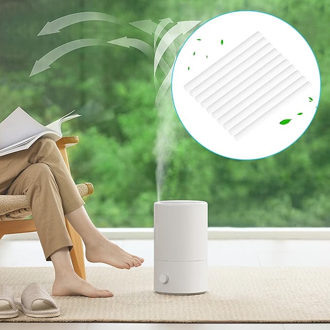 Humidifier Cotton Sticks, 10Pcs Filter Replacement Wicks Mini Diffuser Refill for Portable Personal USB Car Office Bedroom Powered Aroma Supplies Eliminates White Dust Extends the Life of Humidifier
