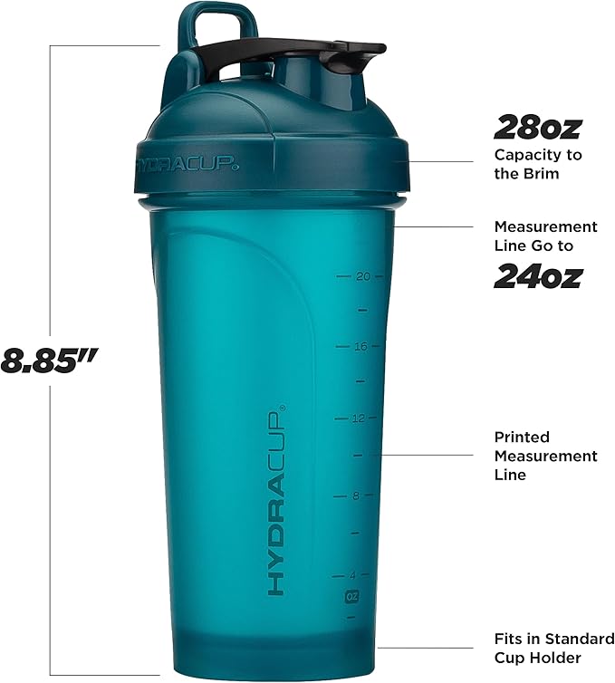 Hydra Cup ProFlow Shaker Bottles 6-Pack (28oz) | Protein Shaker Cups with Whisk Ball, Leak-Proof Lid, Hidden Carry Handle | BPA-Free Gym Mixer for Protein Powder, Mixing Supplements, Fresh Colors-FlexoryFit
