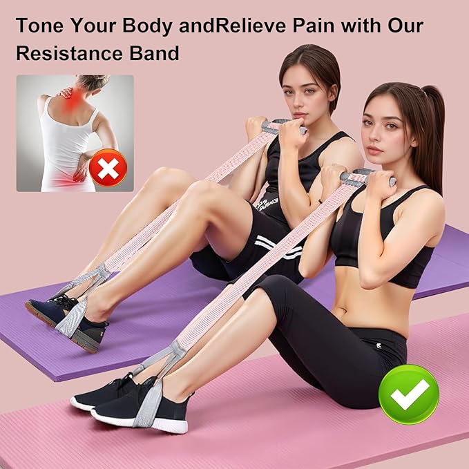 Fabric Resistance Band with Handles, Resistance Bands for Women, Non-Slip Elastic Bands for Strength Muscle Training, Stretch Band Workout Equipment for Leg Arm Chest Core Wrist Ankle-FlexoryFit