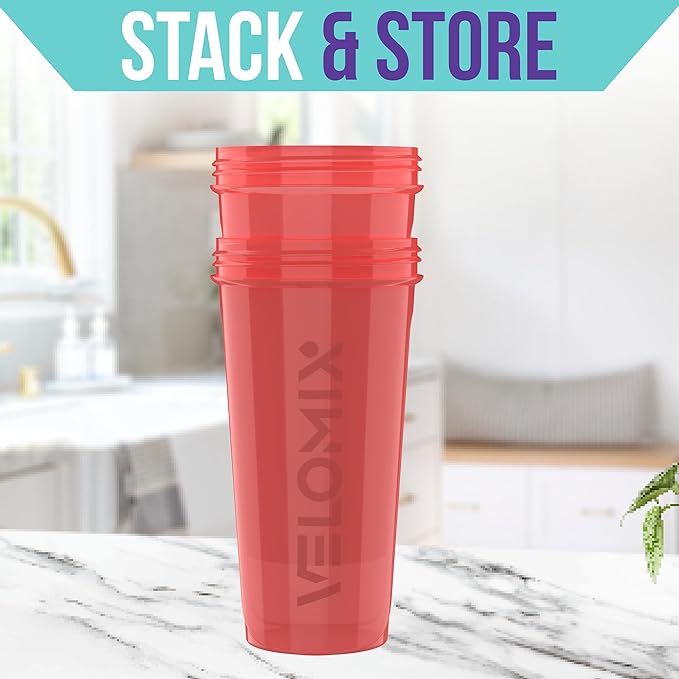 '-2 Pack- 28 oz Protein Shaker Bottles for Protein Mixes - 2x Wire Whisk | Leak Proof Shaker Cups for Protein Shakes | Protein Shaker Bottle Pack (Pink Set)-FlexoryFit