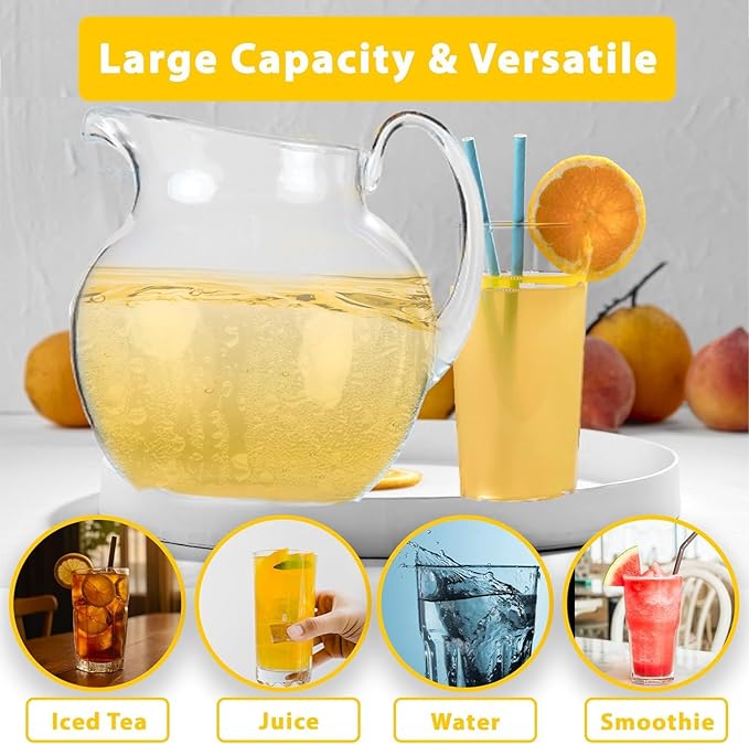 Lily's Home Shatterproof Plastic Pitcher, the Large Capacity Makes it Excellent for Parties (2 Pack - 100 oz)