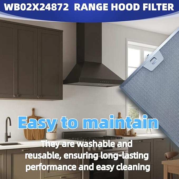 WB02X24872 Range Hood Grease Filter 11-7/8''x11-7/8'' 2pack For GE JVW5301BJ1TS JVW5301SJ1SS JVW5301FJ1D JVW5301EJ1ES JVW5301EJ2ES hood vent filter replacement