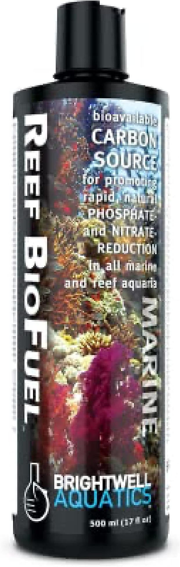 Brightwell Aquatics Reef BioFuel - Organic Carbon Supplement for Marine and Reef Aquariums, Aiding Bacterioplankton Growth That Promotes Rapid Phosphate and Nitrate Reduction, 500 ml