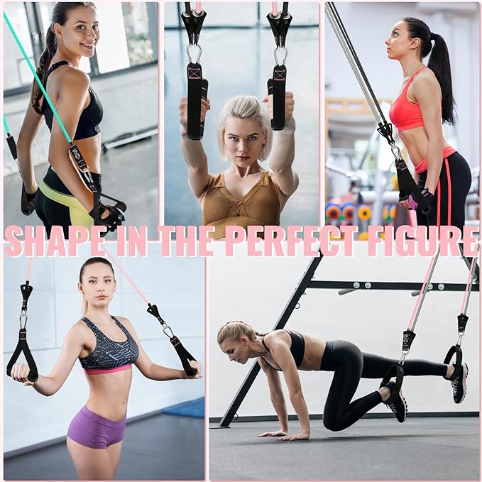Aihoye Resistance Bands for Working Out, Exercise Bands with Handles, Stretch Bands for Exercise, Workout Bands with Door Anchors for Physical Therapy & Strength Training-FlexoryFit
