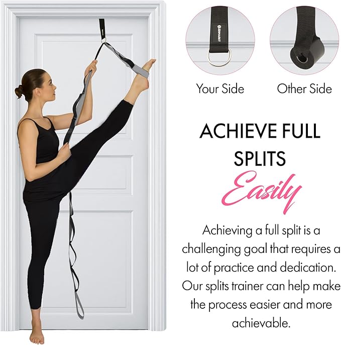 10-Loop Yoga Strap with Door Anchor – Stretch Strap for Flexibility, Deep Stretching, and Improved Balance – Perfect Yoga Accessory for All Fitness Levels-FlexoryFit