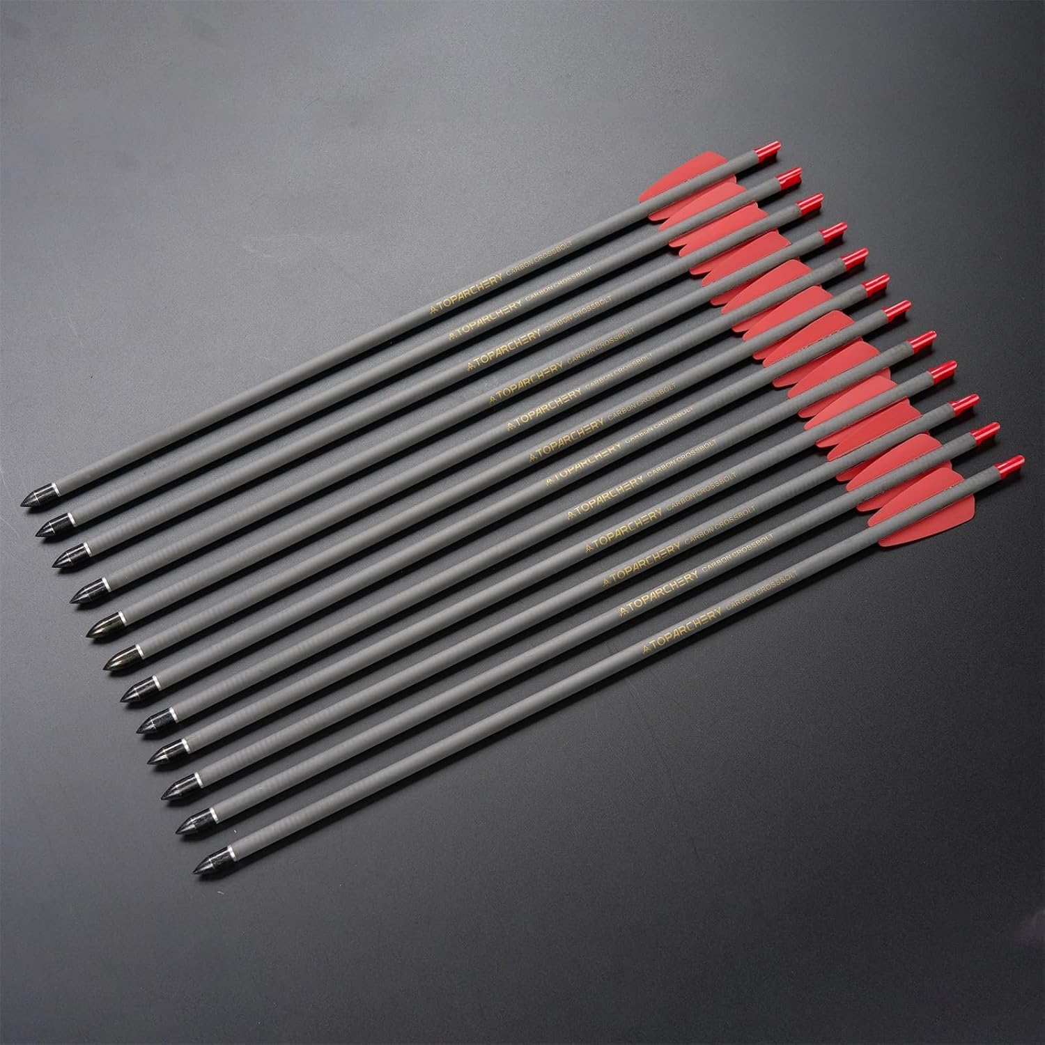 Crossbow Bolts 15 Inch Archery Carbon Crossbow Arrows with Moon Nocks Hunting Archery Arrows（12pcs