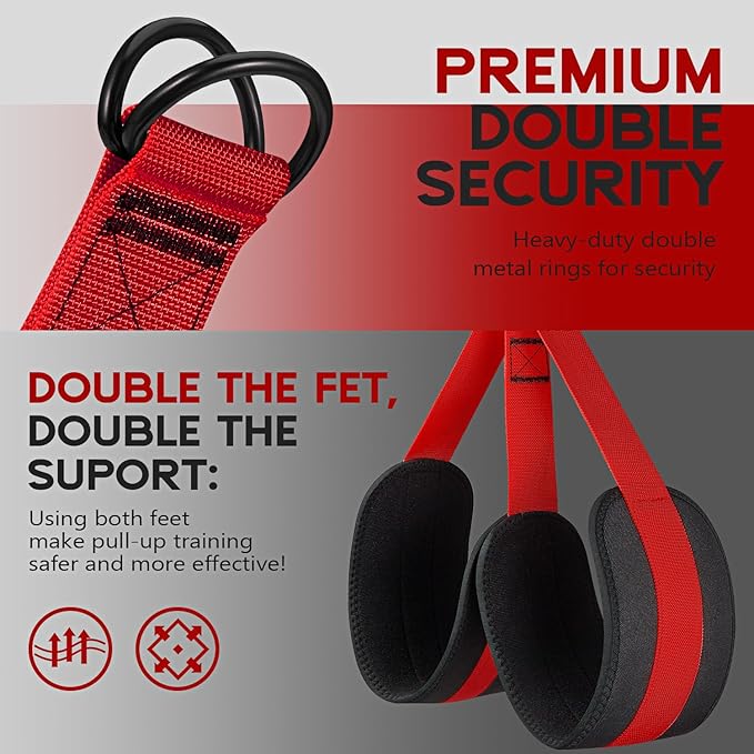 Pull Up Assistance Bands, Adjustable Heavy Duty Resistance Band for Pull Up, 3 Pull Up Bands, Comfortable Fabric Feet/Knee Rest, Assistance Bands for Pull-Up, Home Fitness, Body Stretching-FlexoryFit