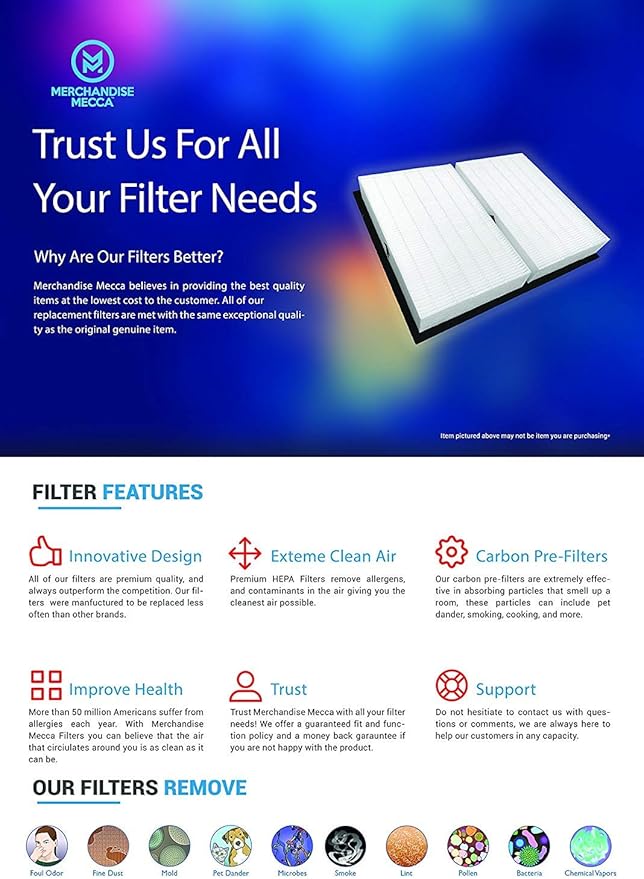 Premium 2 Filter with 8 Activated Carbon Pre Filters Compatible with Fellowes AeraMax Air Purifier 90, 100, 90/100, DX5 & DB5 9287001 9324001