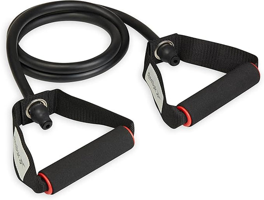 Reebok Resistance Tube Full Body Workout, Warm-Up & Strength Training Resistance Bands with Handles, Non-Slip Stretch Bands for Exercise, Fitness Bands for Men & Women-FlexoryFit