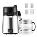 VEVOR Water Distiller, 6L 1.6 Gallon Larger Pure Water Purifier Filter For Home Table Countertop, 900W Glass Pot Distilled Maker, Stainless Steel Interior Drinking Machine to Make Clean Waters, Silver