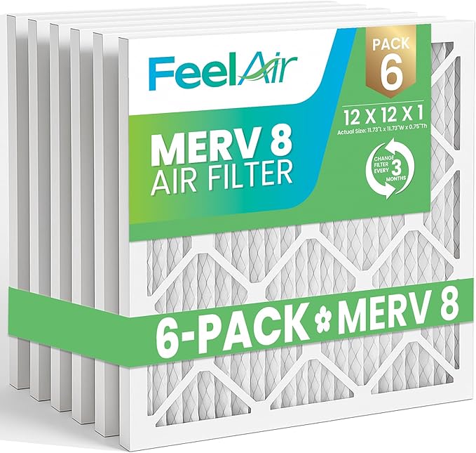 Air Filters 12x12x1 MERV 8, MPR 600, Air Filter (6 Pack)