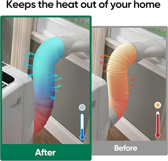 Air Conditioner Hose Cover Wrap, Heat Insulated AC Hose Cover, Easy Installation, Universal Fit for 5" & 5.9" Diameter Exhaust Hoses Tube