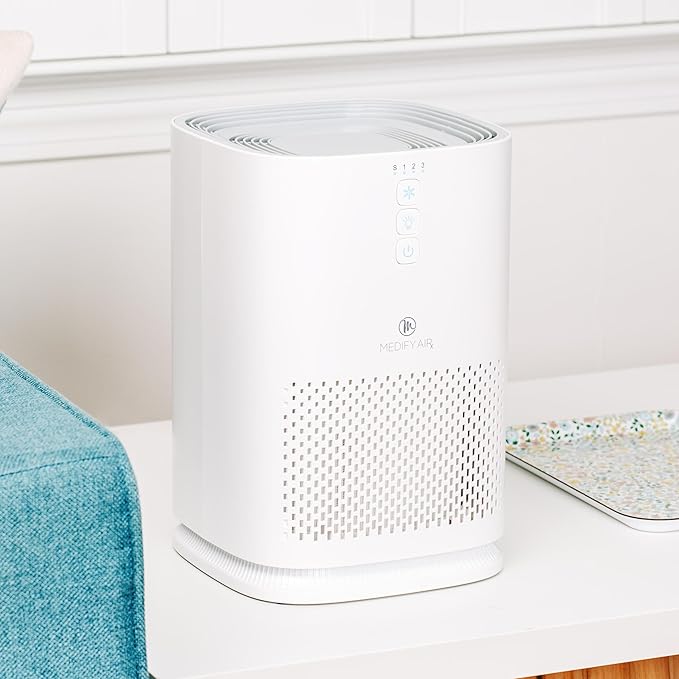 Medify MA-14 Air Purifier with True HEPA H13 Filter | 470 ft² per Hour for Smoke, Odors, Pollen, Pets | Removal to 0.1 Microns | White, 1-Pack