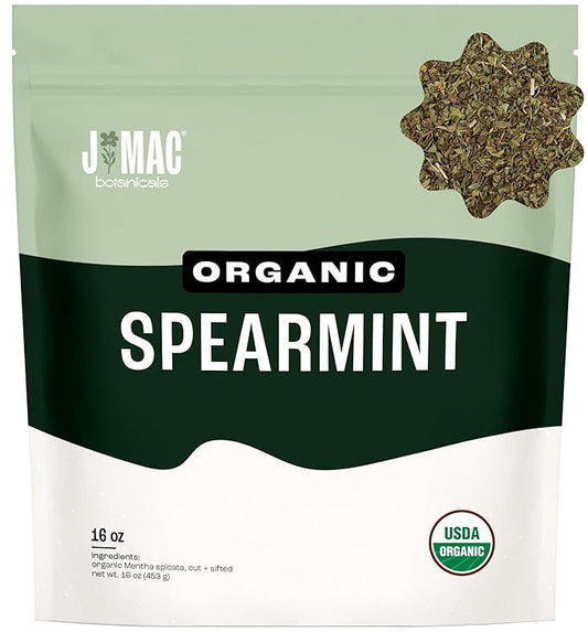 J Mac Botanicals Organic Spearmint tea loose leaf-FlexoryFit