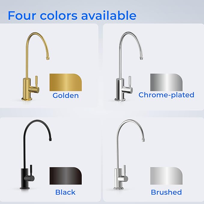 Waterdrop Filtered Water Faucet, Drinking Water Faucet, Reverse Osmosis Faucet, RO Faucet, RO Water Faucet, Water Filter Faucet for Kitchen Sink, Stainless Steel, Lead-Free, Polished Chrome