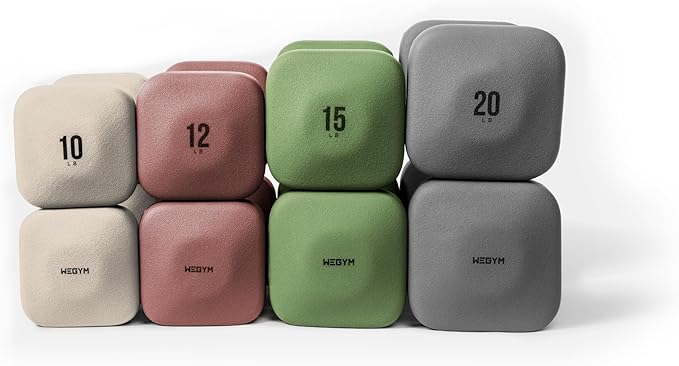 SafeGrip Dumbbells, Anti-Slip, Anti-Roll, Thick Handles, Free Weights, Square Dumbbells for Secure Workouts at Home, Weightlifting, and Personal Training-FlexoryFit