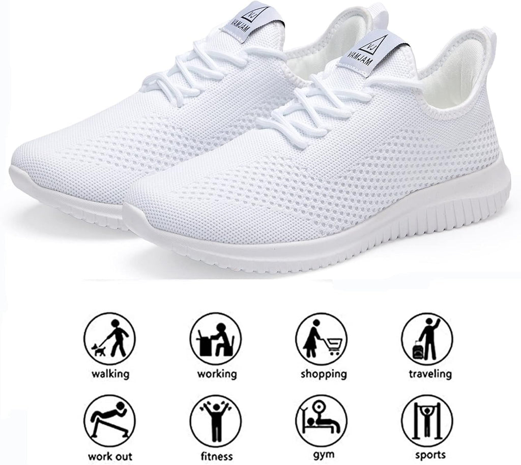 VAMJAM Men's Running Shoes Ultra Lightweight Breathable Walking Shoes Non Slip Athletic Fashion Sneakers Mesh Workout Casual Sports Shoes