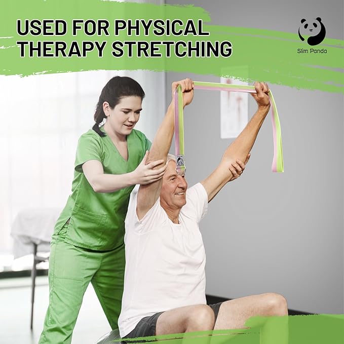 Slim Panda Yoga Strap for Stretching,Cotton Yoga Strap with Adjustable D-Ring Buckle,Non-Elastic Yoga Belt for Pilates,Gym Workouts,Physical Therapy,Improve Flexibility-FlexoryFit