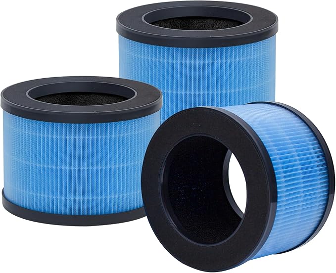 3 Pack MK01 Replacement Air Filter Compatible with Aroeve MK01 MK06 Air Puri-fier,4-in-1 True HEPA Replacement Filter, Compatible Air Puri-fier with Fre Aire KN6391, HAP601, MJ001H, DH-JH01