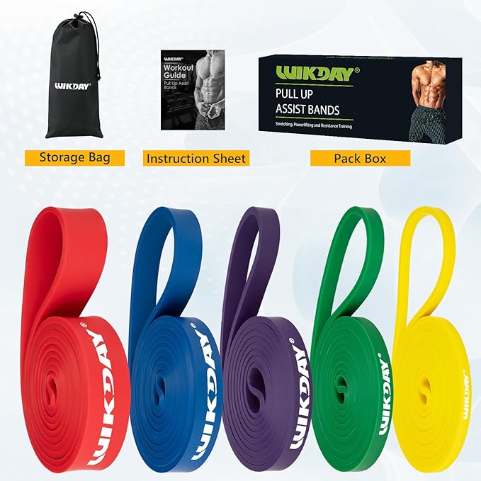 Resistance Bands for Working Out, Exercise Bands, Workout Bands, Pull Up Assistance Bands for Body Stretching Training Physical Therapy Muscle Training for Men & Women-FlexoryFit