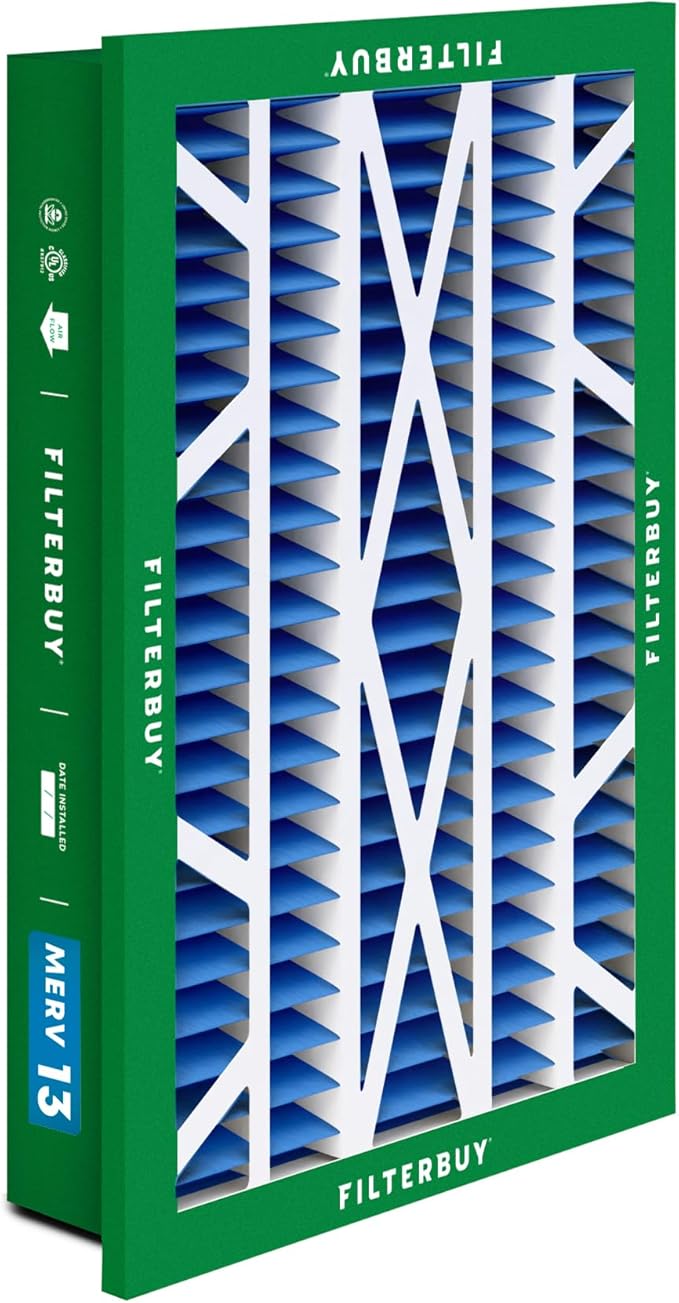 Filterbuy 20x30x5 Air Filter MERV 13 Optimal Defense (2-Pack), Pleated HVAC AC Furnace Air Filters Replacement for Honeywell Return Grille (Actual Size: 18.38 x 28.63 x 3.69 Inches)