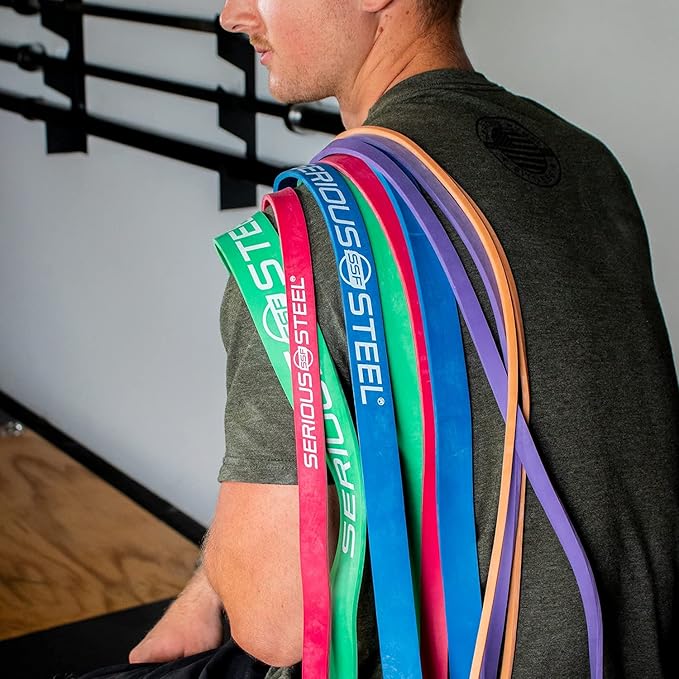 Serious Steel Fitness 32" Resistance Training Bands (Portable Exercise Band System Training Bands- Great for Individuals Under 5'10")-FlexoryFit