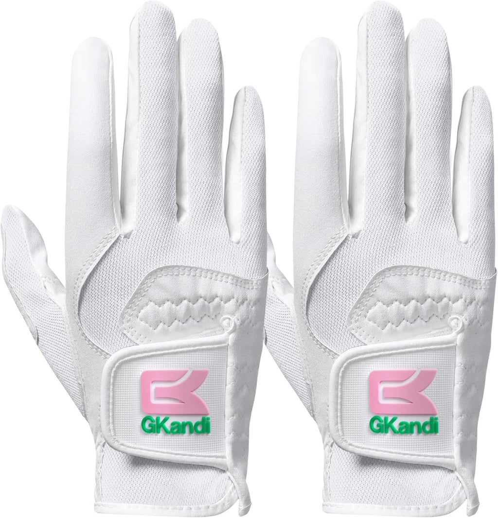 Golf Gloves Women Left Right Handed Golfer Rain Grip Hot Wet All Weather Value 2 Pack, Left Hand Right Pink Womens Golf Glove Breathable Flexible Mesh for Ladies
