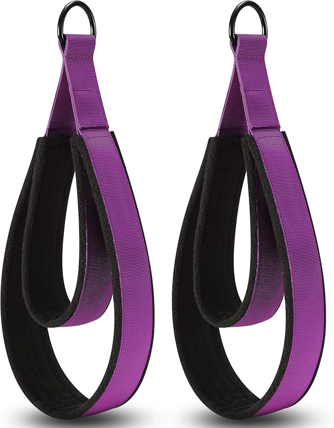 TOBWOLF Pilates Straps - Double Loop D-Ring Straps for Reformer, Padded, Home Gym Workout-FlexoryFit
