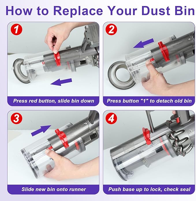 Lemige Upgraded V11 V15 Vacuum Filter & Dust Bin Canister Replacement Parts - Image 8