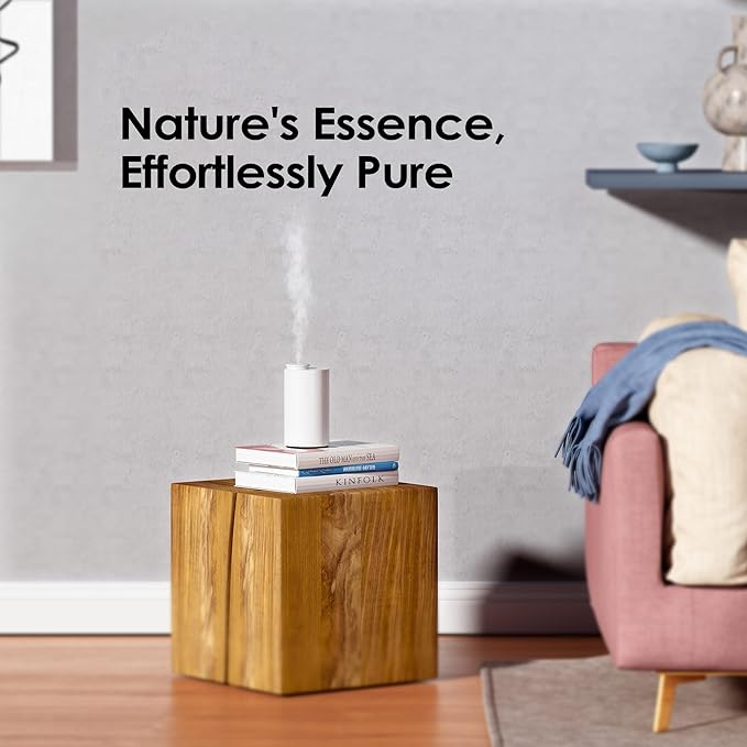 Waterless Diffuser for Essential Oil, Battery Operated Nebulizer, 0.7 Fl.Oz./ 20mL Capacity, Mini Scent Air Machine, 3 Countdown Timers & 3 Mist Levels for Home, Room, Car, Office - AN6 Cold Grey